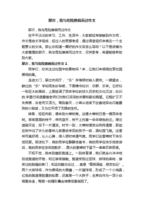 那次，我与危险擦肩而过作文