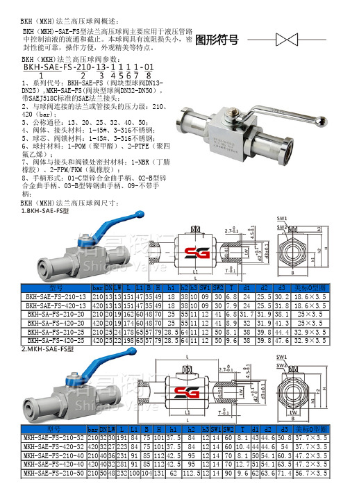 BKH法兰高压球阀详细参数