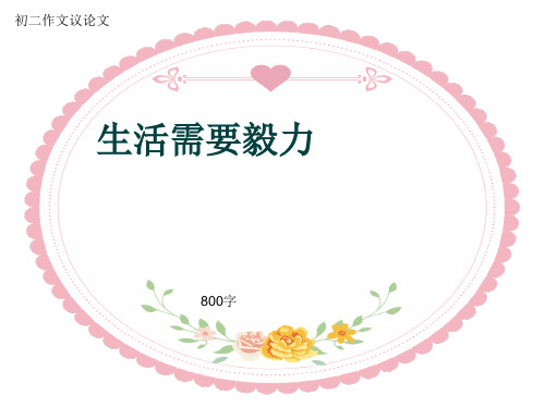 初二作文议论文《生活需要毅力》800字(共10页PPT)