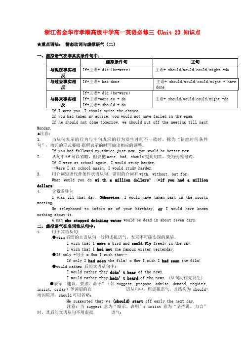 高中英语《Unit 2》知识点 新人教版必修3