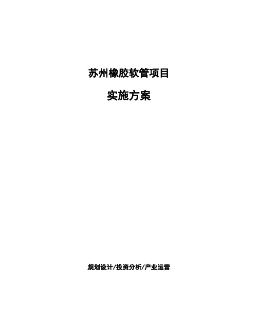 苏州橡胶软管项目实施方案