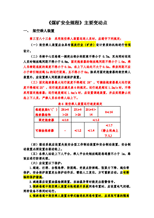 煤矿安全规程变动