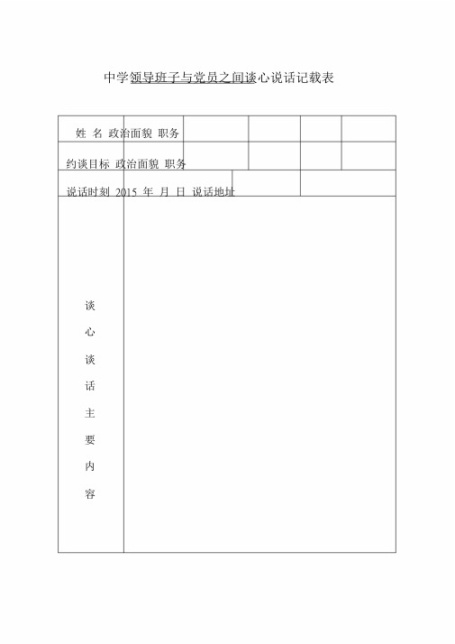 党员与领导干部谈心谈话记录表.doc