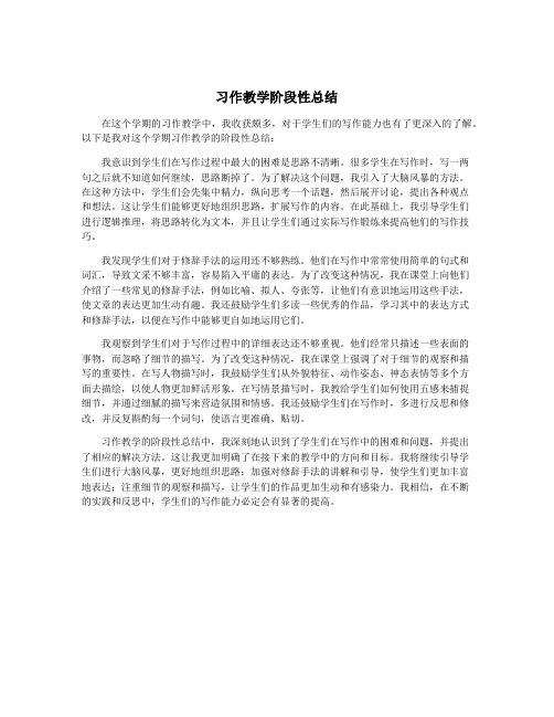 习作教学阶段性总结