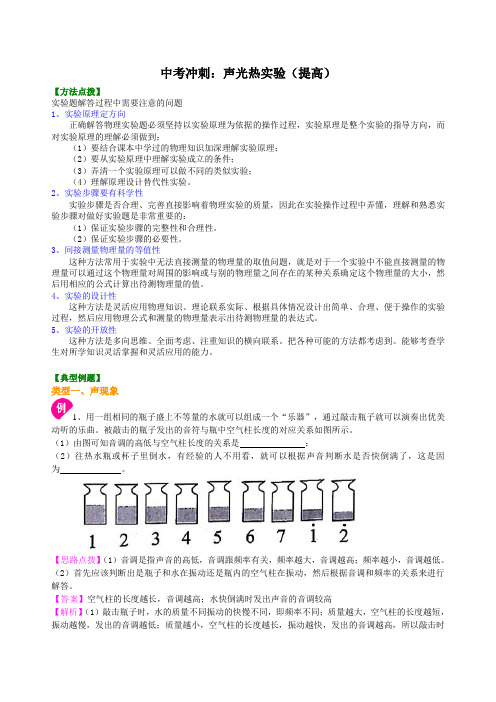 物理中考冲刺：声光热实验(提高)讲解