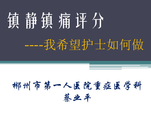 镇静镇痛评分PPT课件