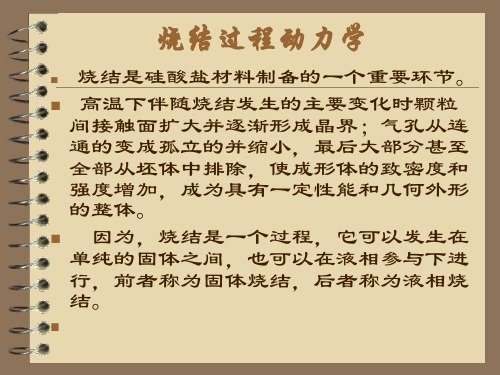 第十五章烧结过程动力学