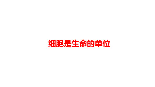 细胞是生命的单位+课件+2023—2024学年高一上学期生物浙科版必修1