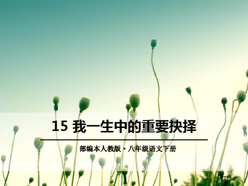《我一生中的重要抉择》PPT优秀课件1