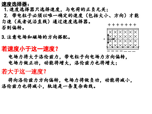 速度选择器磁流体发电机专题