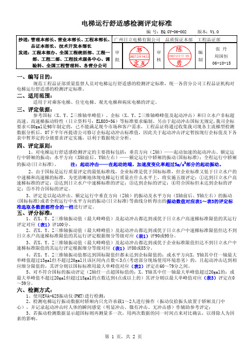 EQ.GY-06-002电梯运行舒适感检测评定标准(V1.0版)