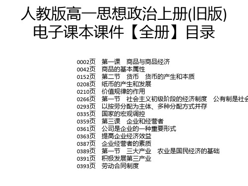 人教版高一思想政治上册(旧版)电子课本课件【全册】