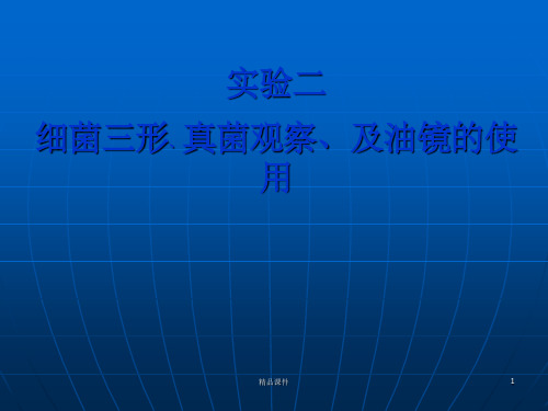 细菌三型的观察和油镜使用