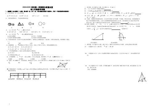 2024-2025学年第一学期期中质量自查-初三年级数学试题(道滘中学初三数学考试)