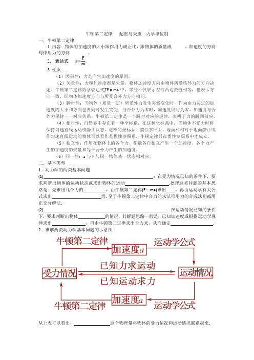 牛顿第二定律力学单位制