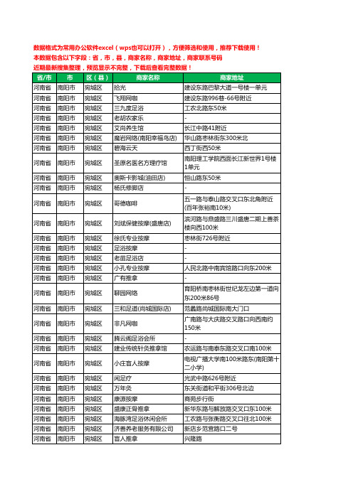 2020新版河南省南阳市宛城区休闲娱乐工商企业公司商家名录名单黄页联系电话号码地址大全769家