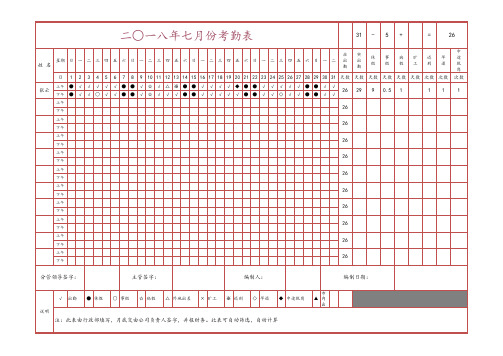 Excel模板：员工自动化计算考勤表