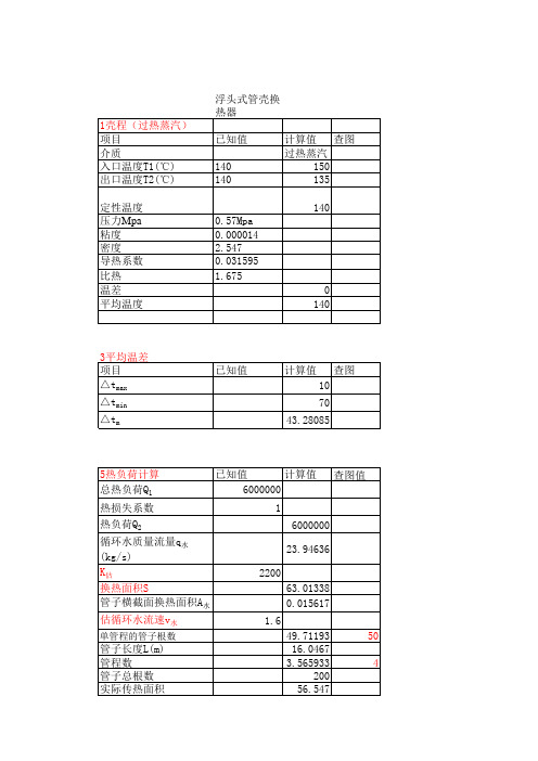 汽水管壳式换热器课程设计