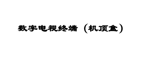 数字电视终端(机顶盒)