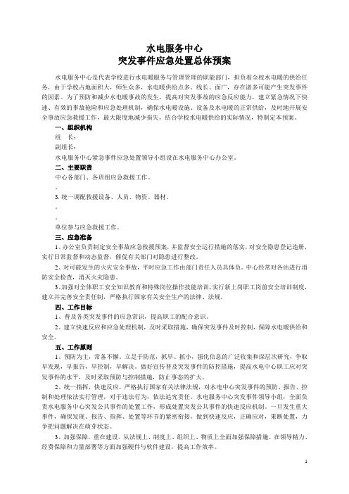 水电暖突发事件应急处置预案(全套)