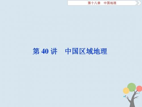 2019届高考地理一轮复习第40讲中国域地理课件