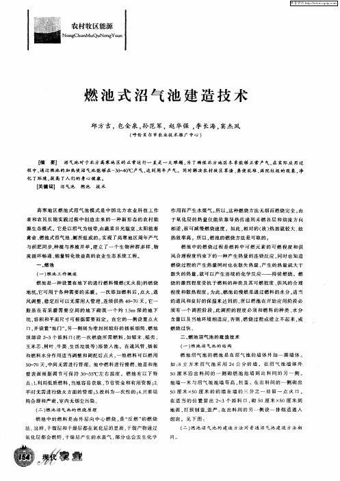 燃池式沼气池建造技术