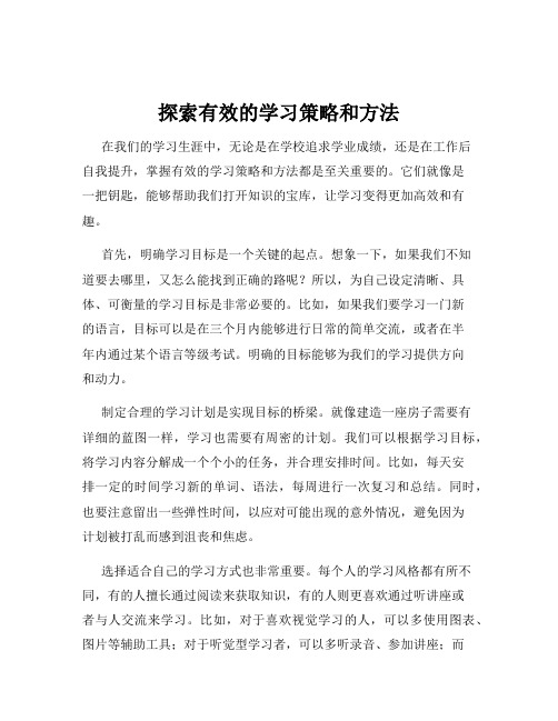 探索有效的学习策略和方法