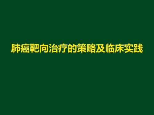 肺癌靶向治疗的策略及临床实践ppt课件