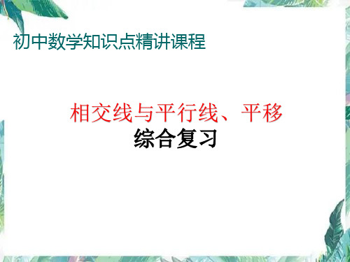 初中数学专题复习数学相交线与平行线、平移综合专题复习课件