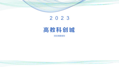 2023年滁州高教科创城项目调查报告