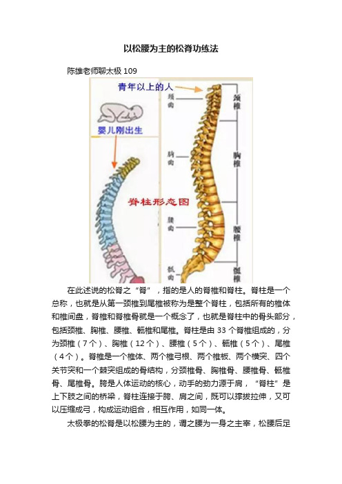 以松腰为主的松脊功练法