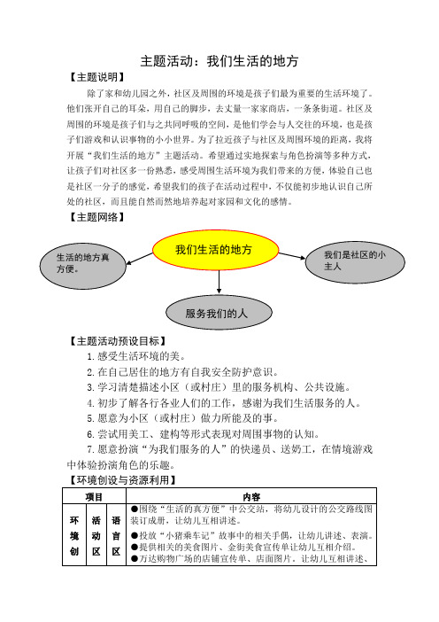 主题活动《我们生活的地方》