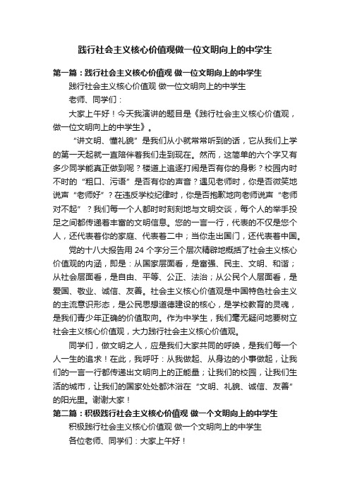 践行社会主义核心价值观做一位文明向上的中学生