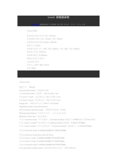 trixell 探测器参数