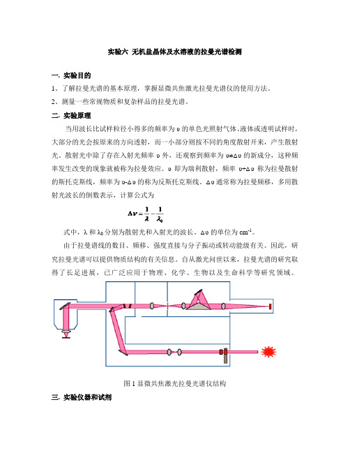 实验六 无机盐晶体及水溶液的拉曼光谱检测