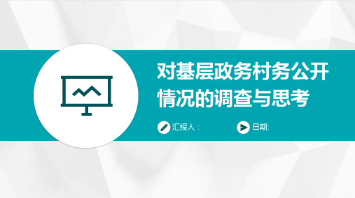 对基层政务村务公开情况的调查与思考