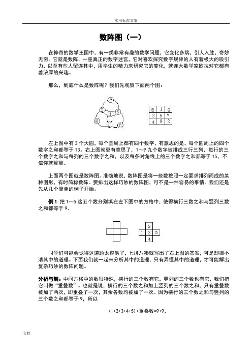 (完整word版)小学三年级奥数--数阵图