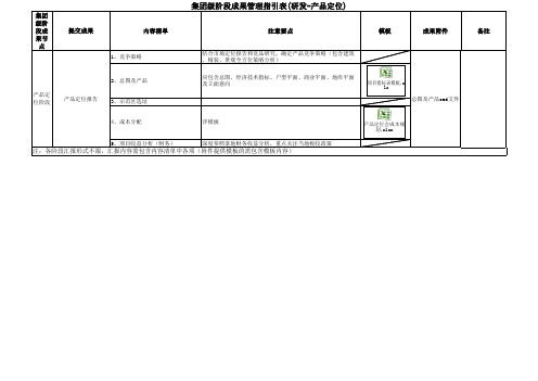 2.0.集团级阶段成果管理指引表(研发-产品定位)