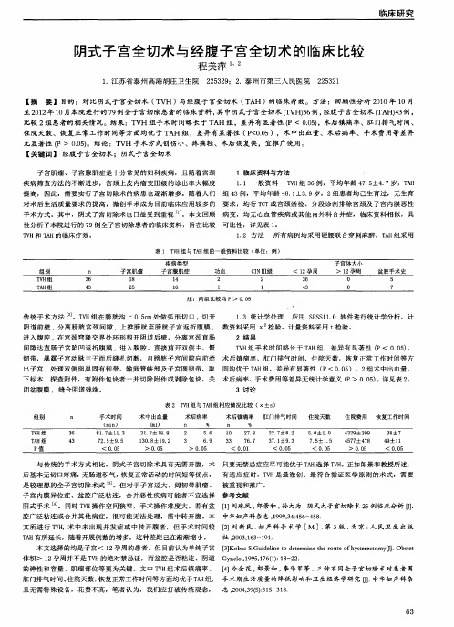 阴式子宫全切术与经腹子宫全切术的临床比较