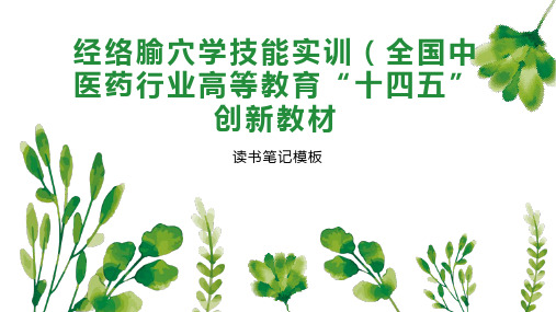 《经络腧穴学技能实训(全国中医药行业高等教育“十四五”创新教材》读书笔记模板