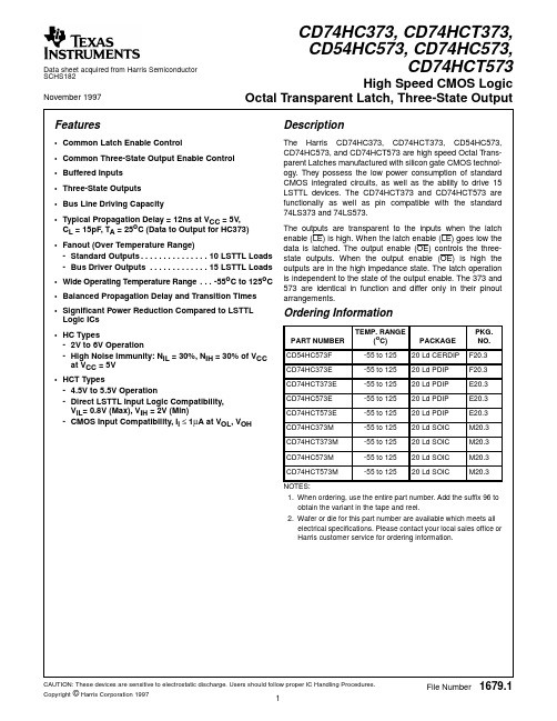 CD74HCT573中文资料