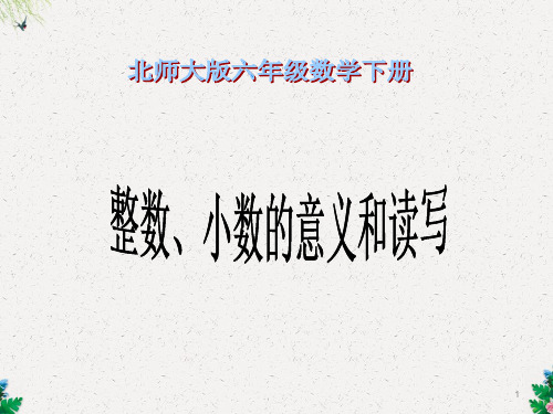 北师大版数学六年级下册：整理与复习 整数、小数的意义和读写  课件