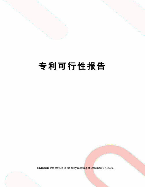 专利可行性报告