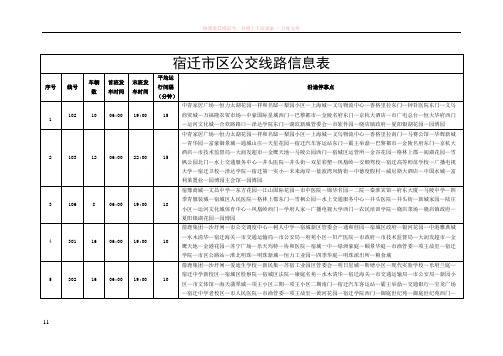 宿迁市区公交线路信息表