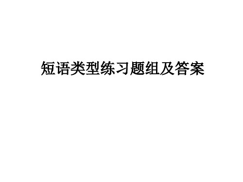 短语类型练习题组及答案