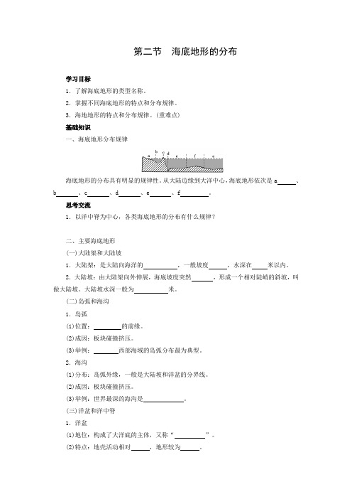 学案7：2.2海底地形的分布