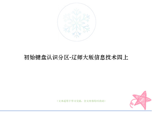 初始键盘认识分区-辽师大版信息技术四上教学ppt课件(优质版)