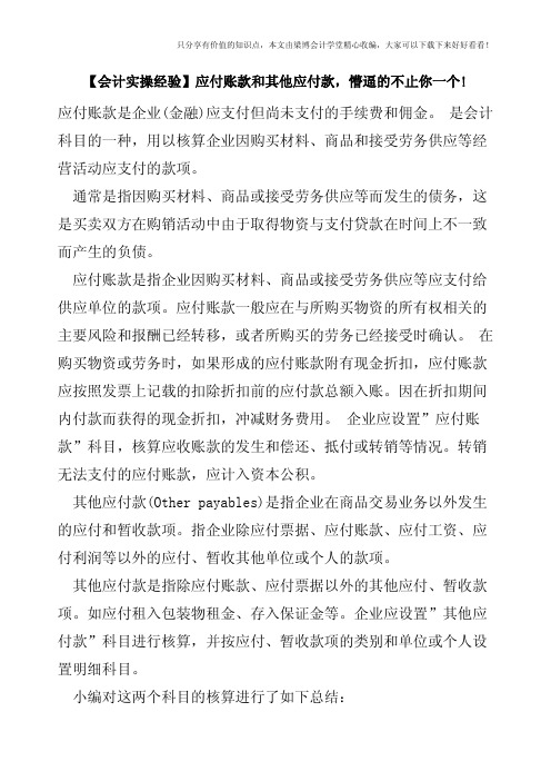 【会计实操经验】应付账款和其他应付款-懵逼的不止你一个!