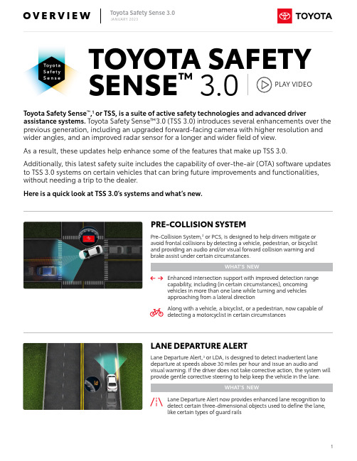 丰田TSS-3.0（Toyota Safety Sense 3.0）说明书