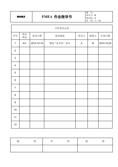 FMEA 作业指导书